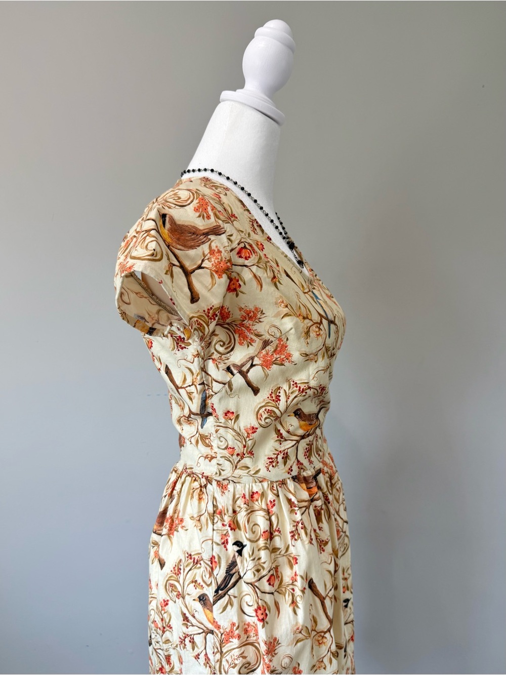 Vintage Retro Cottagecore Bird Dress - Picture 4 of 6